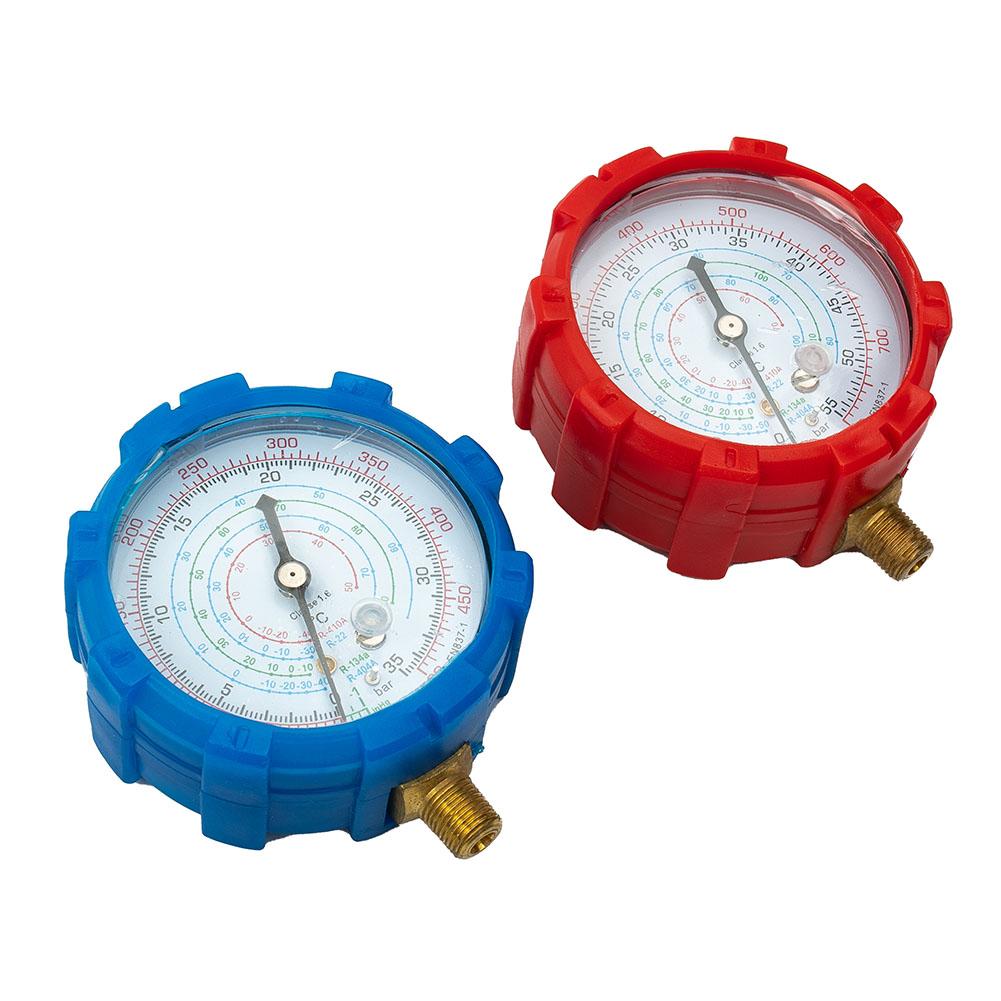 R22 R404A R134A R410A Air Conditioner Pressure Gauge Set, 2PCS Low High Pressure Meters, Reliable and Long Lasting