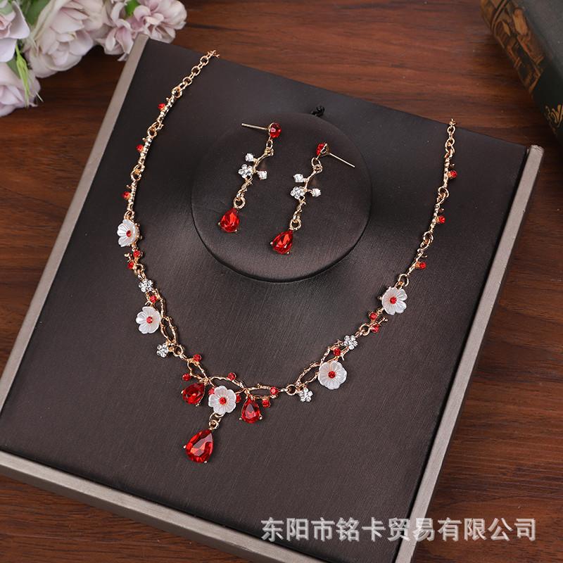 Fashion Accessory Chain Set - Alloy Necklace And Earrings Set - Wedding Jewelry Set For Brides