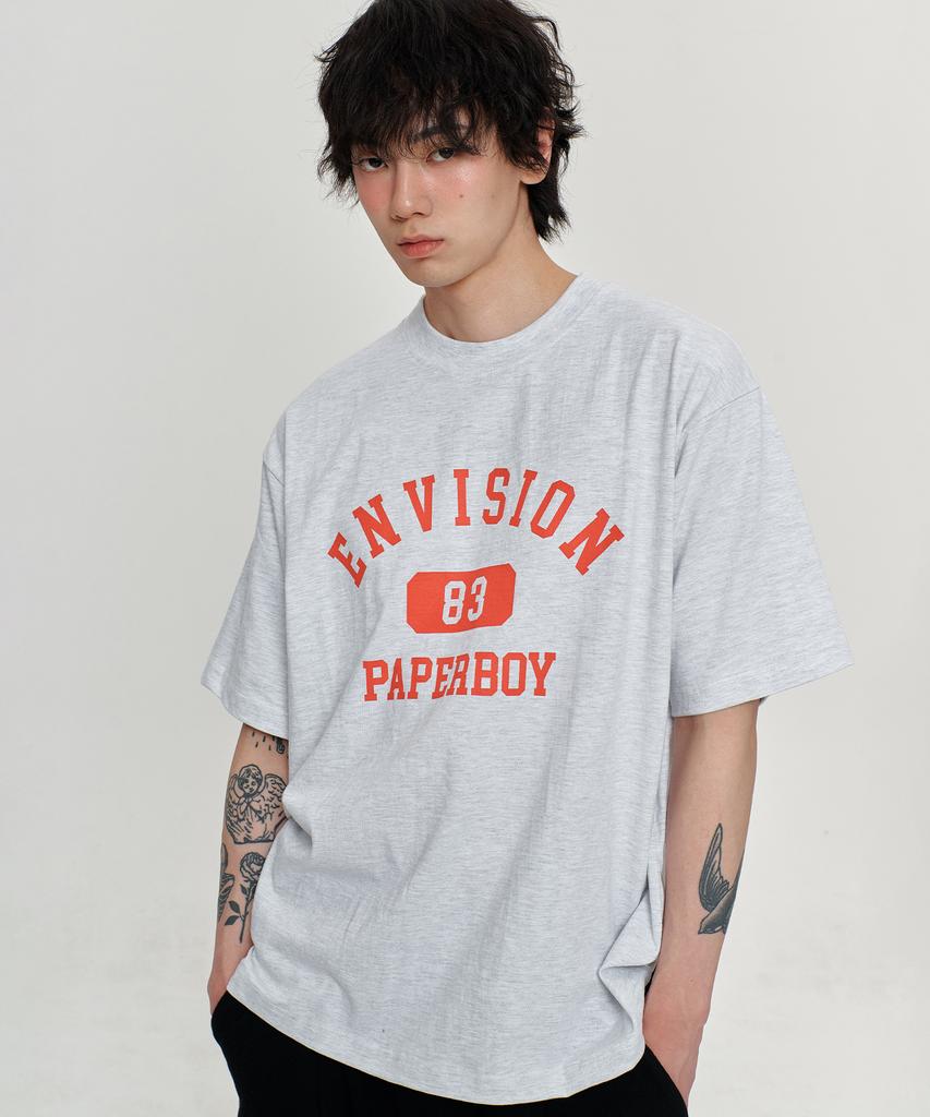 PAPERBOY Envision Short Sleeve T-Shirt - White Melange