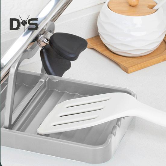 Suport pentru capacul oalei, suport pentru ustensile, design antiderapant, ușor de curățat, blat de bucătărie, pliabil, organizator pentru capacul oalei, suport