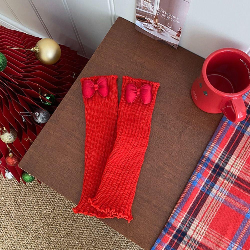 Harajuku Knitted Leg Cover Lolita Red Leg Socks Fashion Jk Leg Warmers  Streetwear