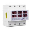 ABUL-TOMZN DIN-Schienen 3-Phasen-Spannungsrelais 3P+N Voltmeter Amperemeter Über- und Unterspannungsüberwachungsrelais Schutzschalter 63A 230V Mit N