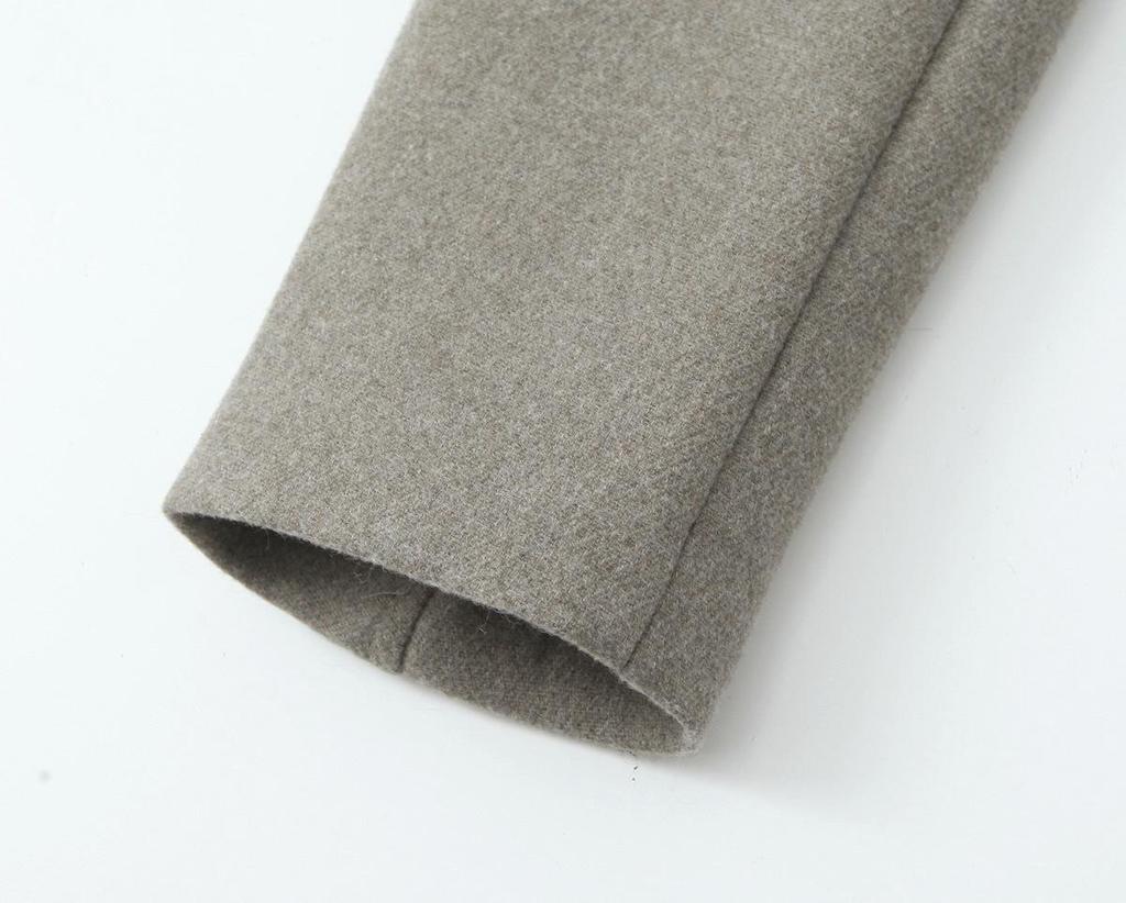 Europäischer & Amerikanischer Stil Herbst Damen Wollkurzmantel mit doppelter Knopfleiste