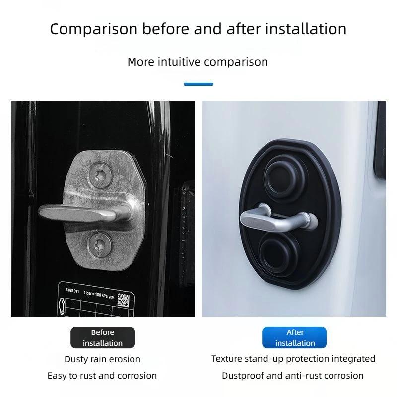 Coussin de Protection de Verrouillage de Portes Automobiles Réduction du Bruit Absorption des Chocs Couvercle de Verrouillage de Portes Universel Boucle de Verrouillage de Portes Manchon en Caoutchouc