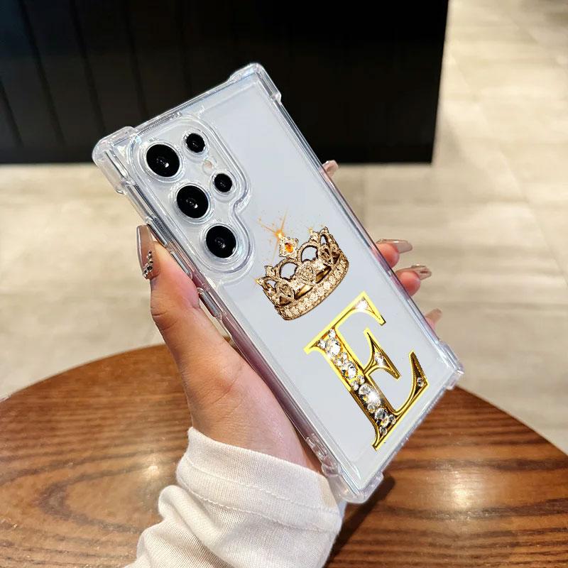 

Initial Letter E T M Z G Y Phone Case For Samsung Galaxy S25 FE S24 S23 S22 S21 Ultra S20 Plus Note 20 10 S25FE Soft Clear Cover GalaxyNote10Plus
