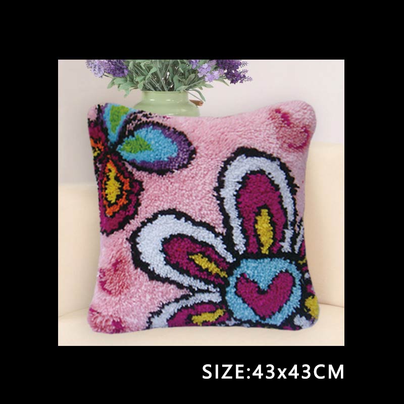 DIY Carpet Embroidery Latch Hook Kit Plant Series Segment Embroidery Pillow Flowers Grass Coarse Wool Cross Stitch 3D Latch Hook