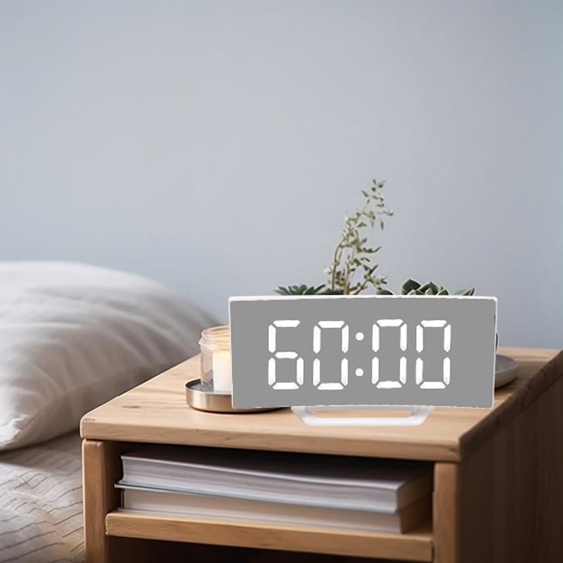 Screen Digital Clock Led Alarm Clock Bedroom Electronic Desktop Clock With Temperature Display Adjustable Brightness 12/24 Hours