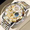 Casual Quartz Men Watch Stainless Steel Strap Dial Luminous Waterproof Business Wristwatch