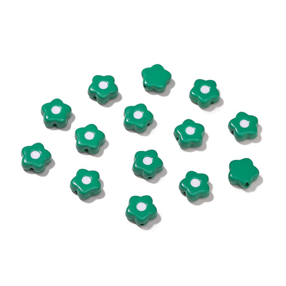 5pcs/Lots Colored Acrylic Enamel Flower Shaped Beads Spacer Loose Beads for DIY Necklace Bracelet Jewelry Making Findings