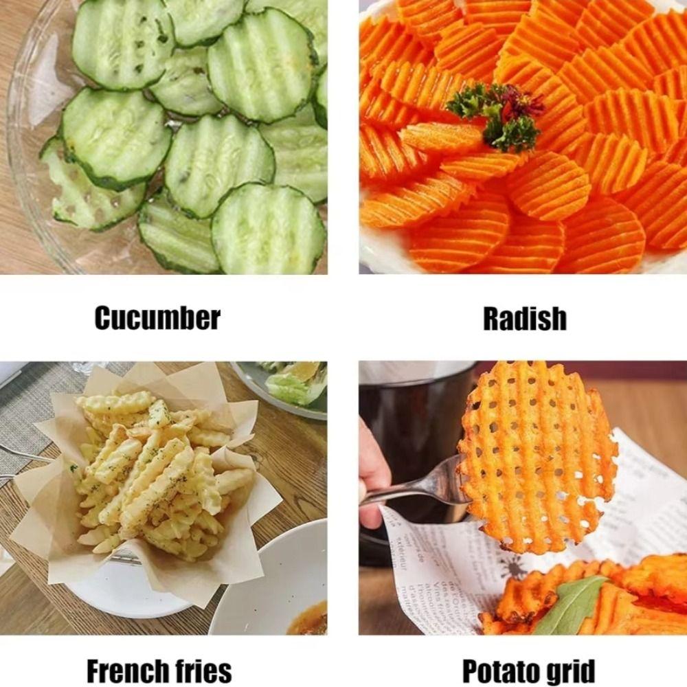 Ergonomic Handle Potato Cutter Wave Shape Potato Slicer French Fries Cutter Cutter Tools