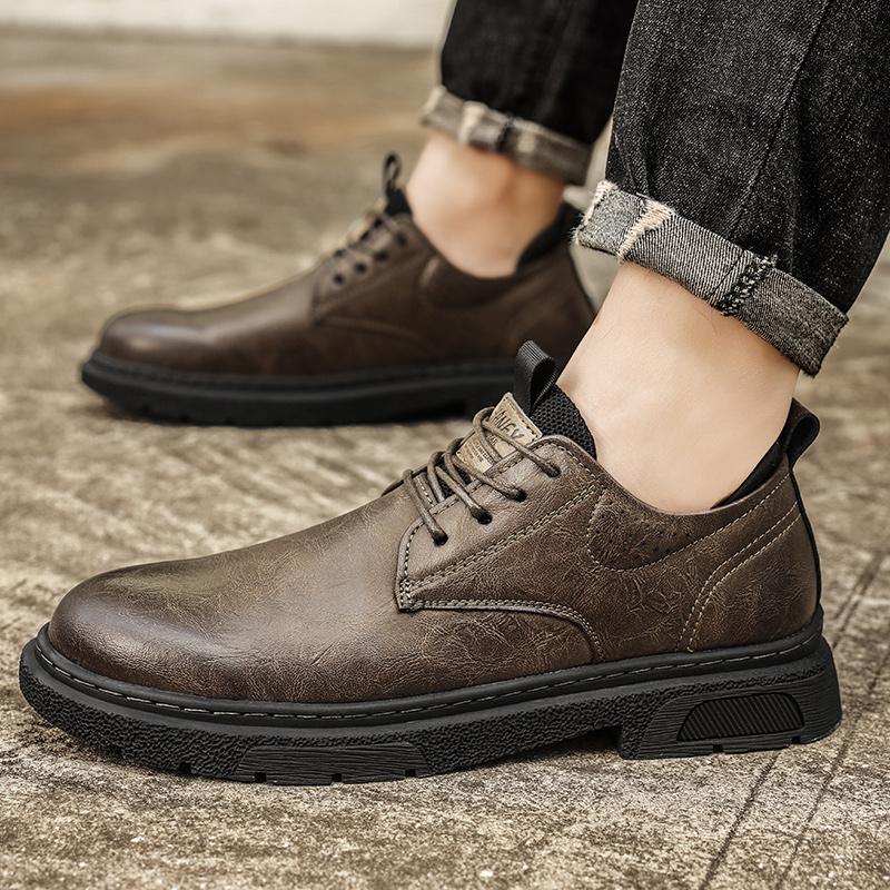 Män Klänning Skor Läder Affärsfest Läder Bröllopsskor Män Flats Oxfords Formell Skor