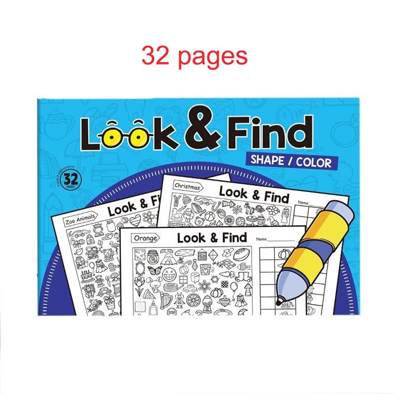 Нетоксичная книга-искалка для детей со спрятанными предметами Практика концентрации Внимание Раскраска для веселья Домашнее обучение Раннее образование