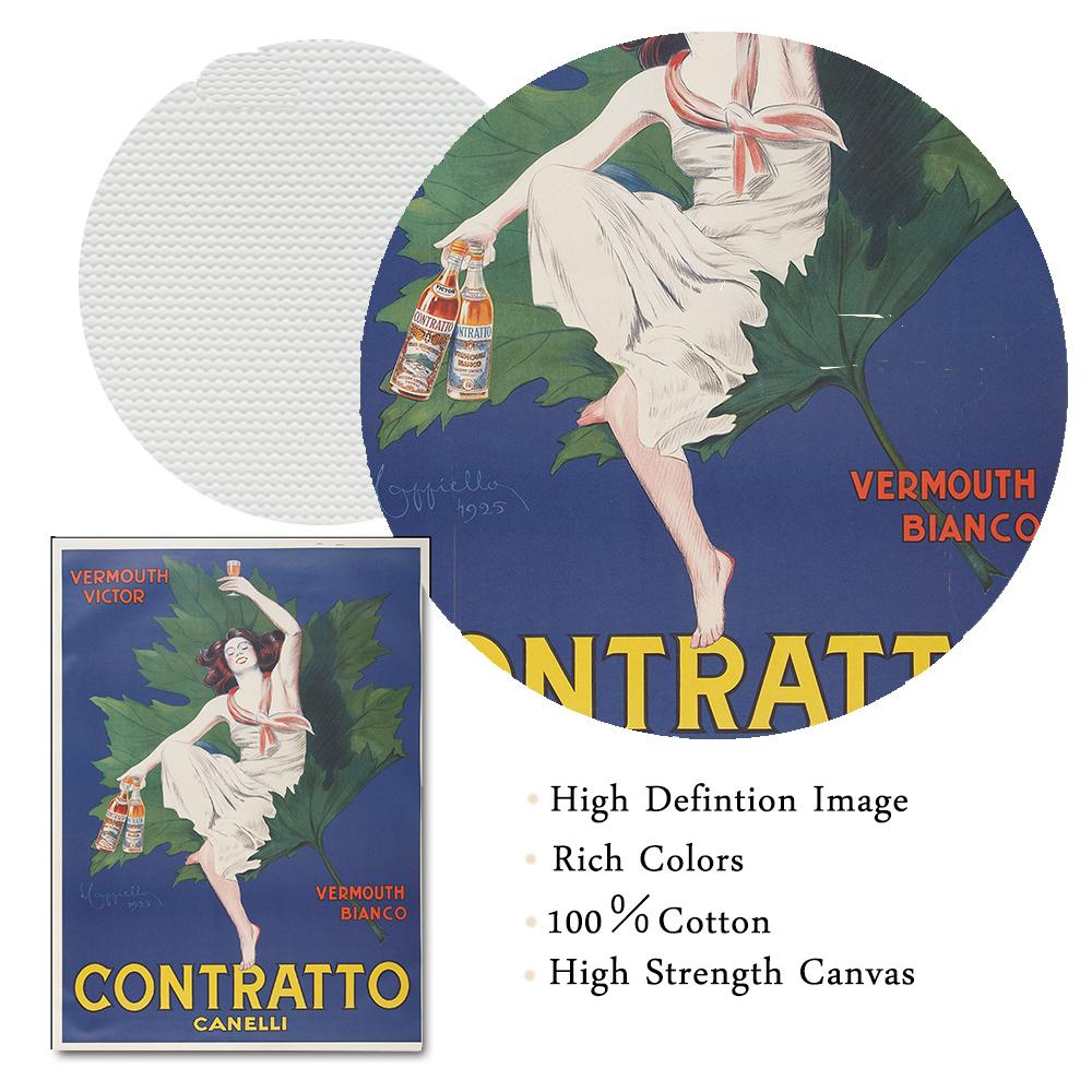 Vintage Beverage Advertising Style Contratto Vermouth Poster Print Retro Wall Art Canvas Painting Prints For Kitchen Bar Decor