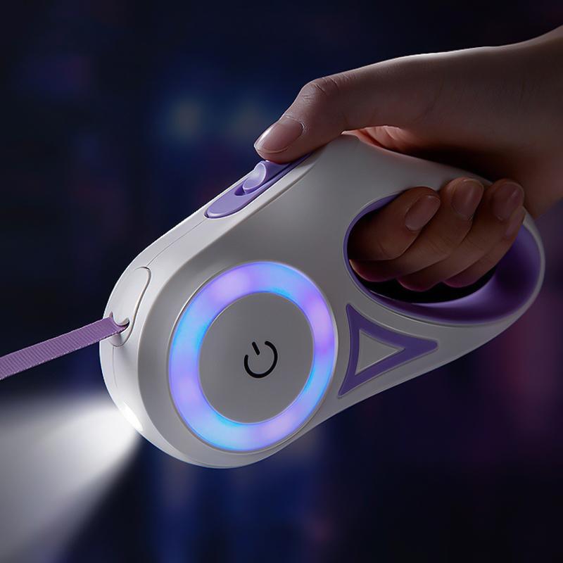 LED Einziehbare Hundeleine mit Licht für Welpen Kleine Mittlere Große Hunde Katzen Haustier Geschirr Leinen Halsband Zubehör 3m 5m Rolle