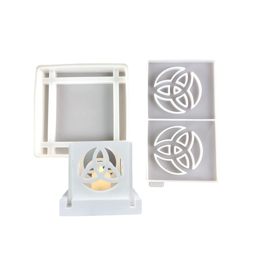 2pcs Creative Celtic Knot Candle Holder Silicone Mold Set Sturdy Display Ornament Mould for DIY Crafts and Home Decors