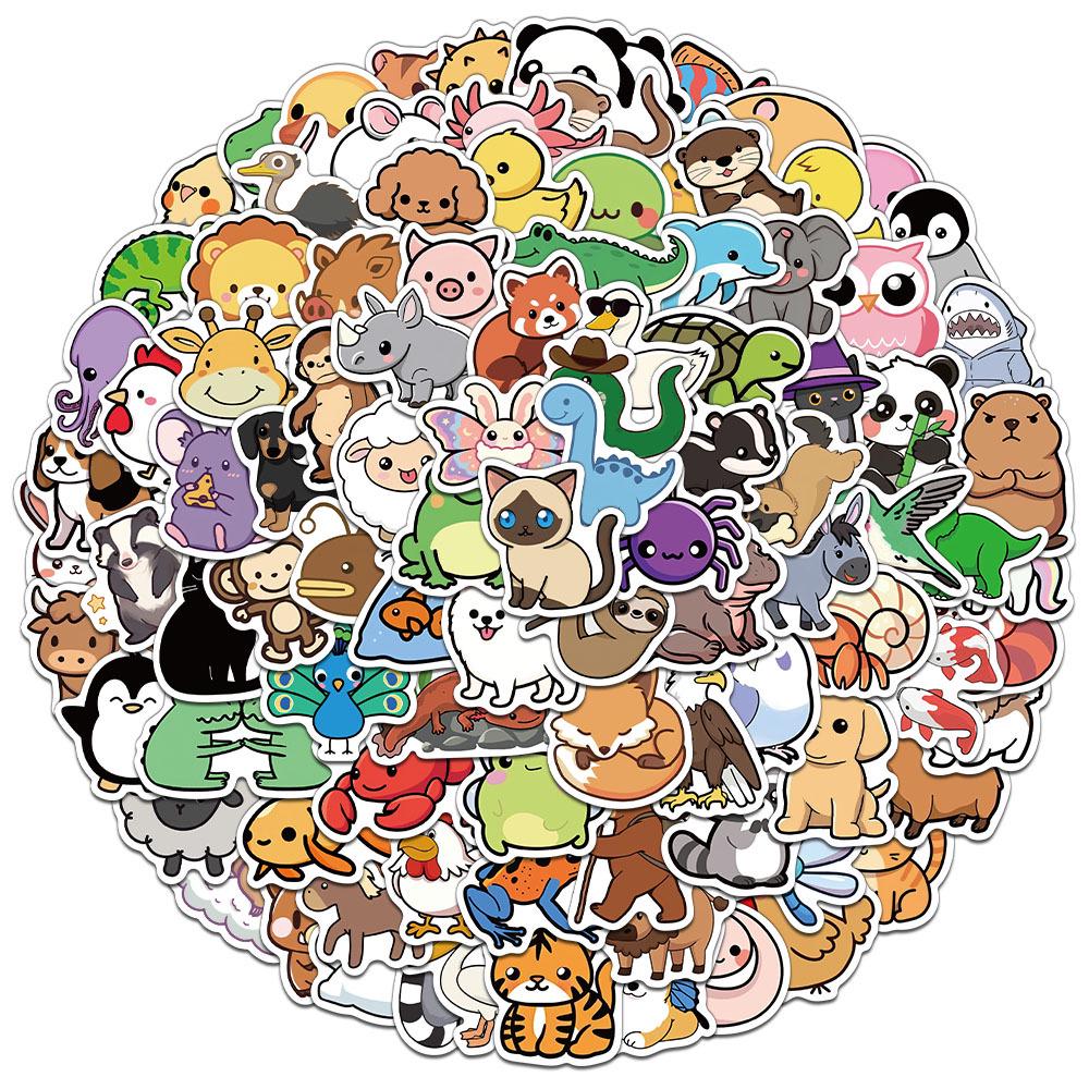 Creative Animal Cartoon Stickers Set - 50 Sheets for DIY Decoration of Phone Cases, Notebooks, and Journals