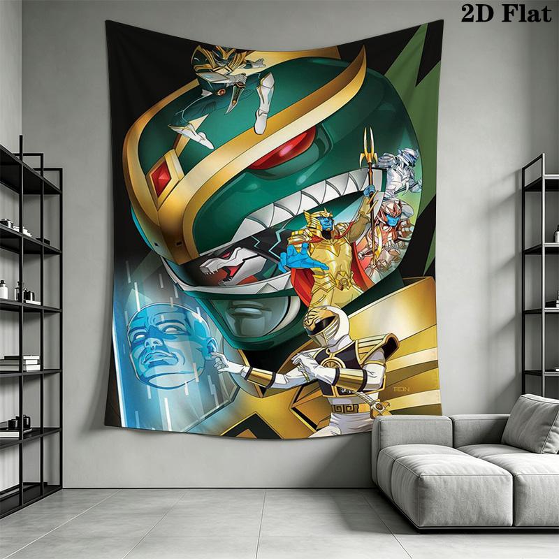 Power Rangers Ultimate Teamup Tapestry Wallmounted Background Cloth Soft Atmospheric Background Cloth Work Of Art