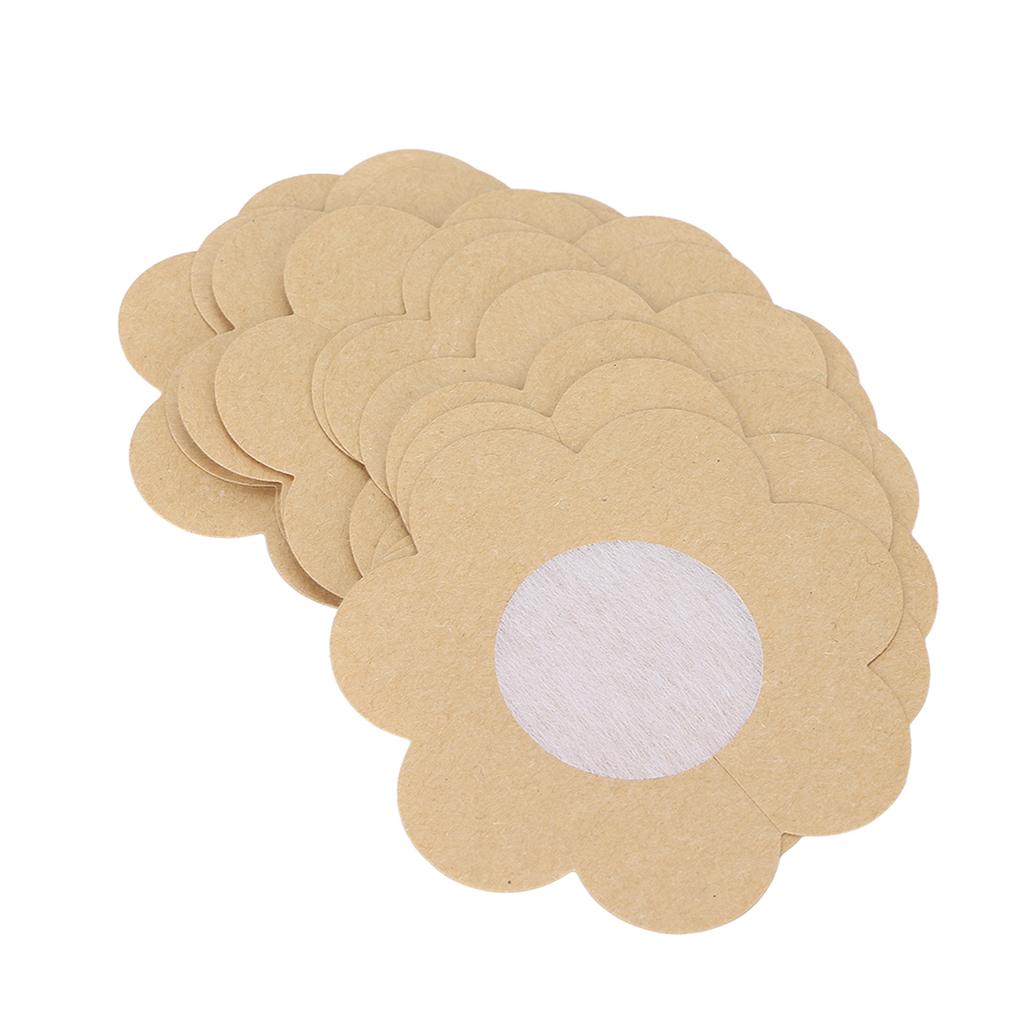 20pcs Disposable Breast Pasties Light Beige Adhesive Bras Breathable Nipple Covers