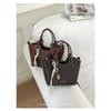 Xeie Thuk Handbag Women PU Leather Woven Texture Crossbody Daily Commute