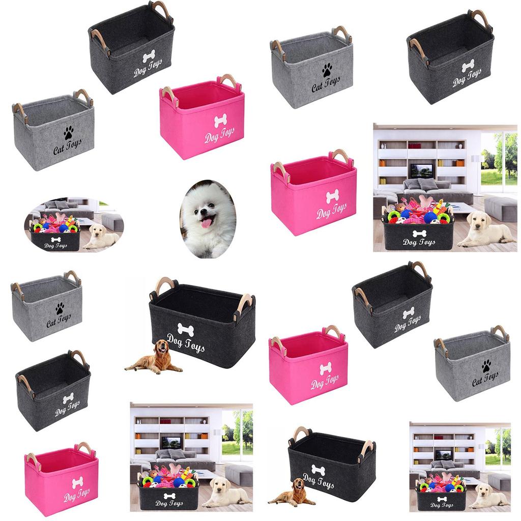 Aufbewahrungsbox aus Filz mit Holzgriff Großer quadratischer Aufbewahrungsbehälter für Haustierspielzeug