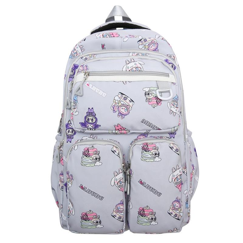 Cartoon Women's Backpack Large Capacity Graffiti Print Student Schoolbag