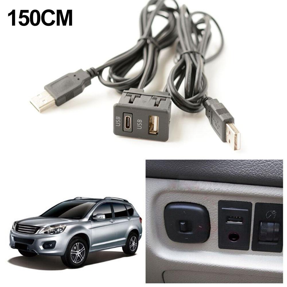 

Удлинительный кабель 150 см, 1 шт., автомобильные аксессуары, двойной USB