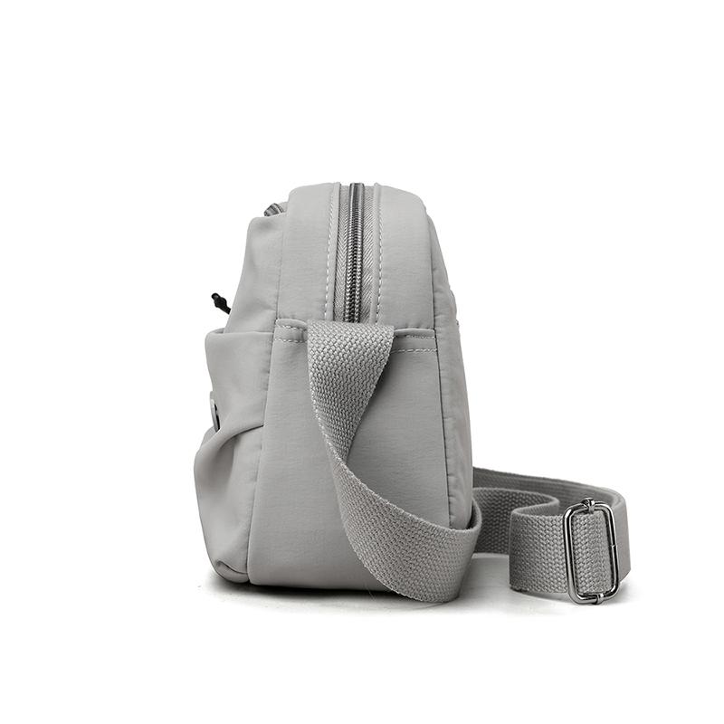 Women Small Capacity Tote Bag Waterproof Nylon Multi-Compartment Shoulder Bag Office Commute Crossbody Purse with Soft Fabric