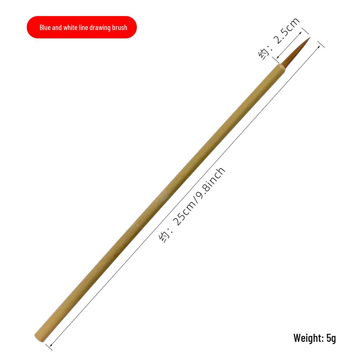 Blue & White Jingdezhen Ceramic Painting Brush for Students & Children - Handmade with Underglaze Pigments