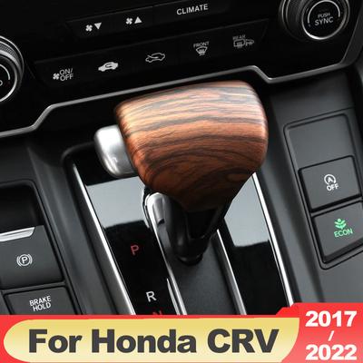 Fibre de carbone Couvercle de pommeau de levier de vitesse de voiture Garniture d'autocollant de poignée de levier de vitesse Pour Honda crv CR-V 2017- 2022 Accessoires