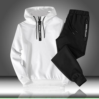 Ensembles survêtement hommes automne hiver sweat à capuche cordon tenue vêtements de sport deux pièces ensemble décontracté
