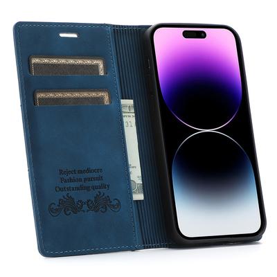 For iPhone 16 Pro Max Wallet Phone Case Magnetic Closing Leather Flip Cover