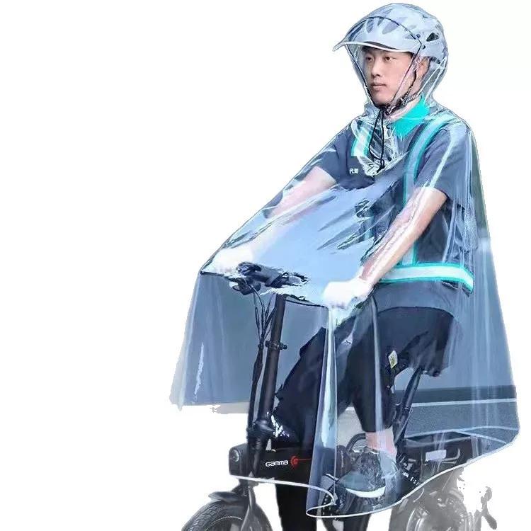 Regenanzug für Ride-Sharing-Fahrer, Ganzkörper-Sturmschutz für Männer und Frauen, Transparenter Ein-Personen-Poncho für Elektrofahrräder