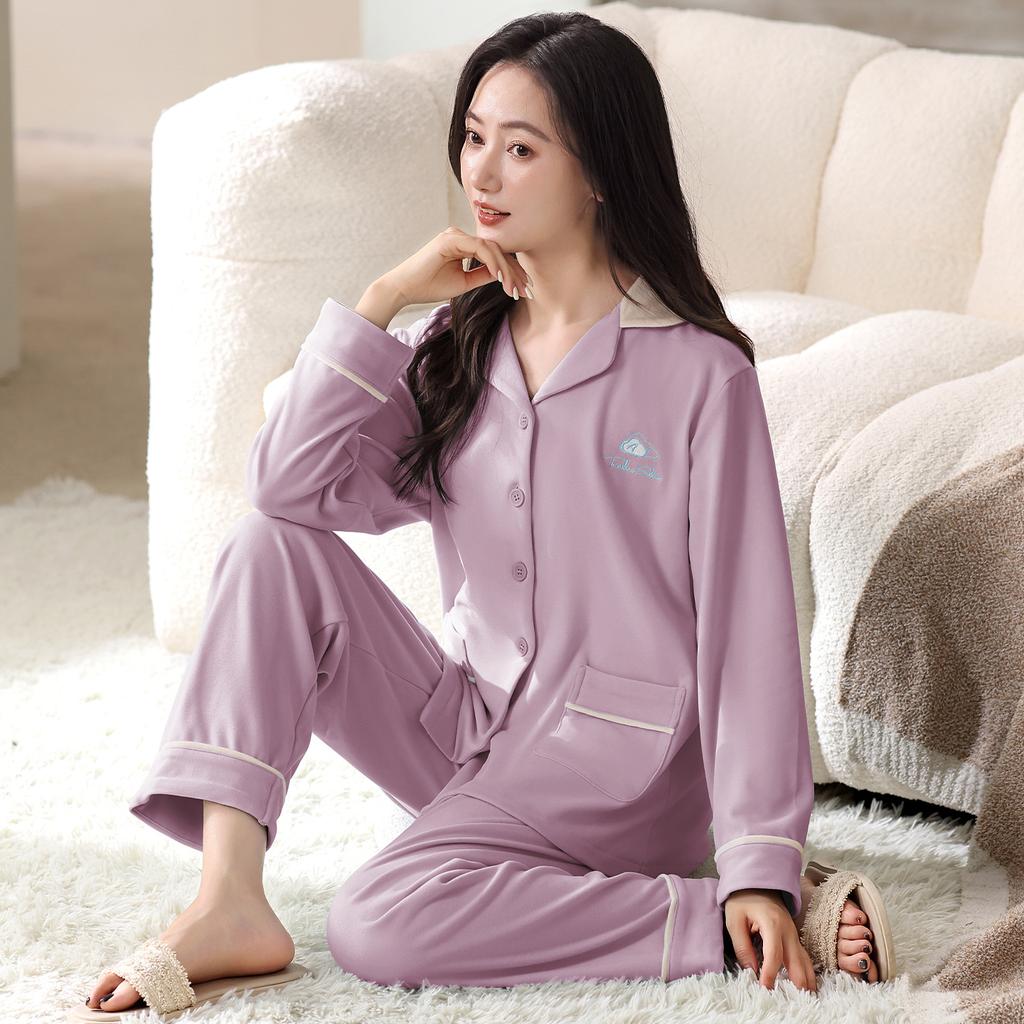 German Velvet Pajamas Women'S Autumn And Winter Warm Long Sleeves Can Be Worn Outside Loungewear Thin Velvet Loose Large Size High-End Suit