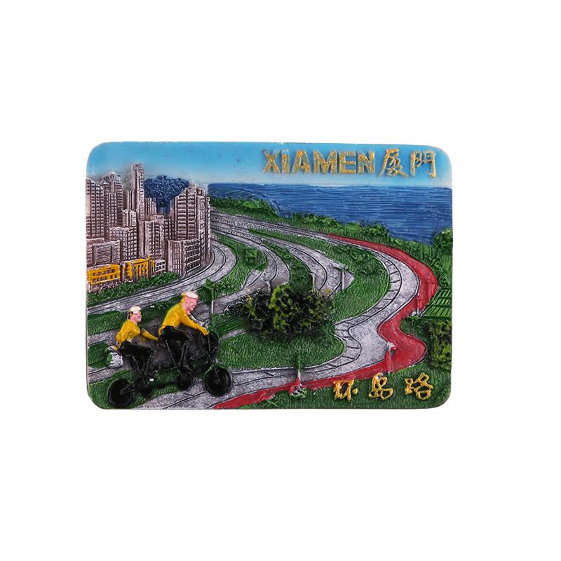 Fujian Xiamen Tourism Handy Gift Handletter Resin 3D Refrigerator Sticker Magnetic Sticker Gulangyu Xiamen Heavenly King Hall