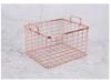 Rose Gold Large Iron Art Storage Basket with Handle - Desktop and Kitchen Organizer