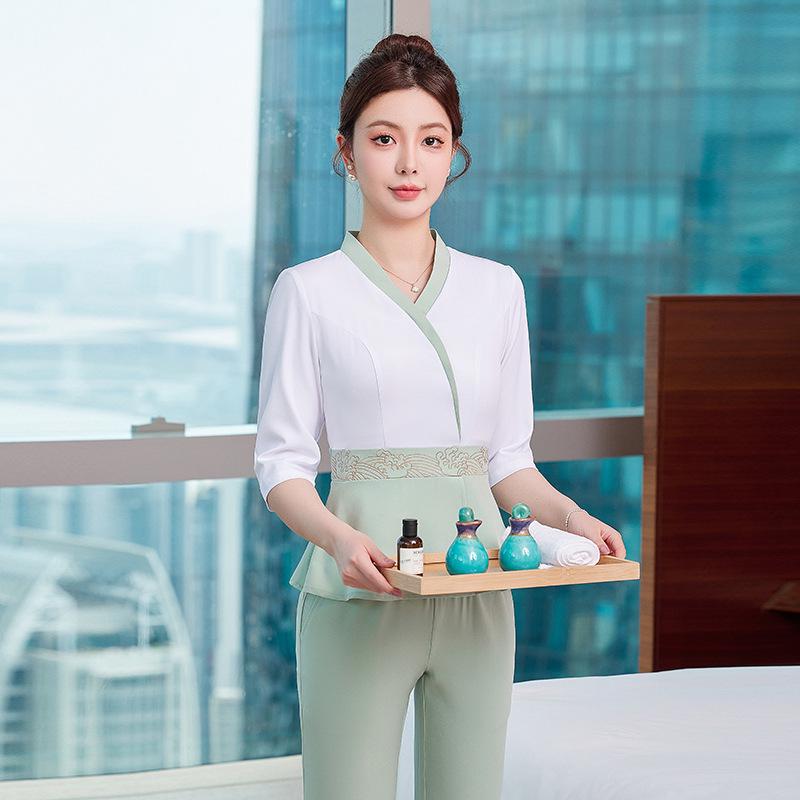 

Women s Chinese Style Spa Therapist Uniform Set for Massage & Skin Care 3XL