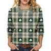 LXF-YT52 Saint Patrick's Day Fair Isle Pullover Sweater - Long Sleeve, Spring and Autumn Fashion.