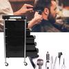 Black 5 Tier Hair Salon Trolley Barber Beauty Storage Rolling Cart Tool AccessoryBlack