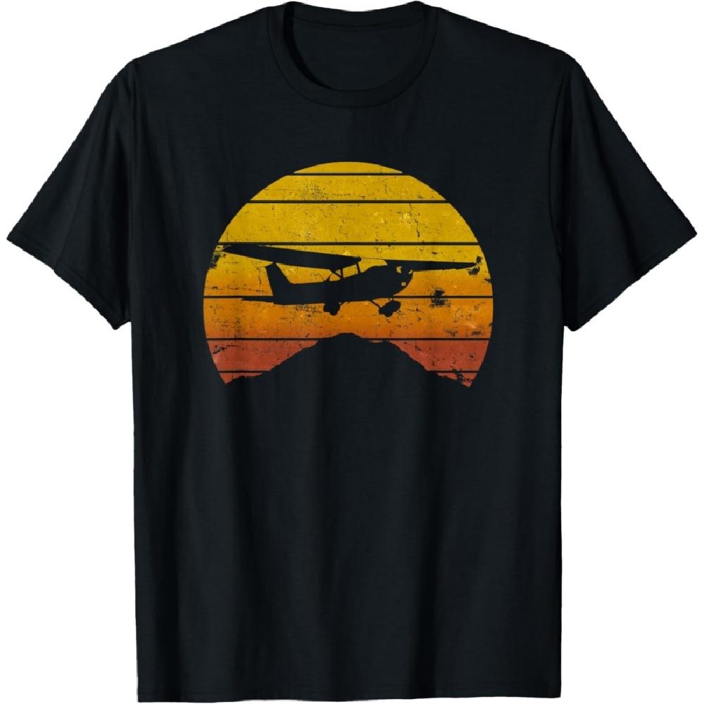 

172 Skyhawk Mountain Sunrise Private Pilot Aeroplane Vintage T-Shirt XXXXXL