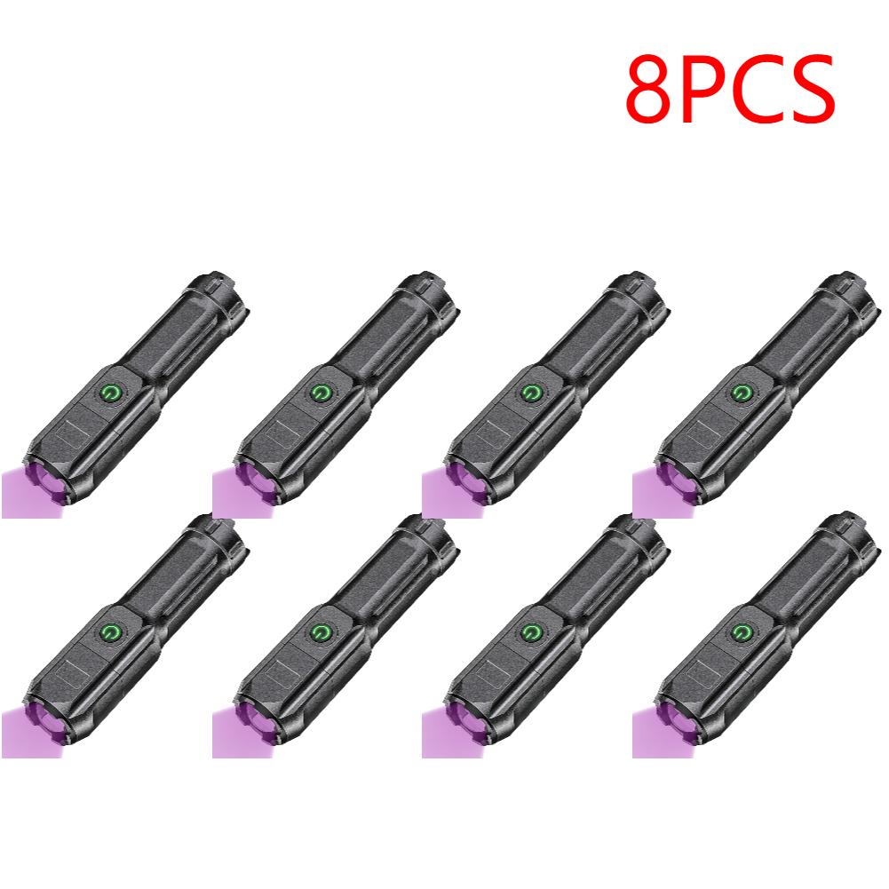 1-10PCS UV Flashlight LED Ultraviolet Torch 395nm Zoomable Mini Flashlight Inspection Lamp for Pet Urine Stain Detector Lights