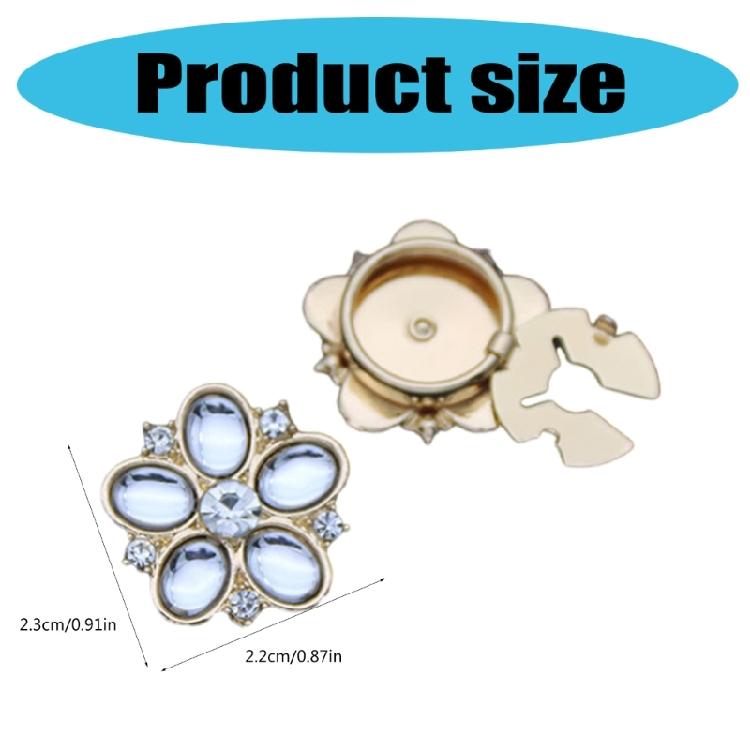 Shirt Button Cover Decorative Button For Women Wedding Accessories Rhinestones Flower Design Button Clip for Formal Shirt