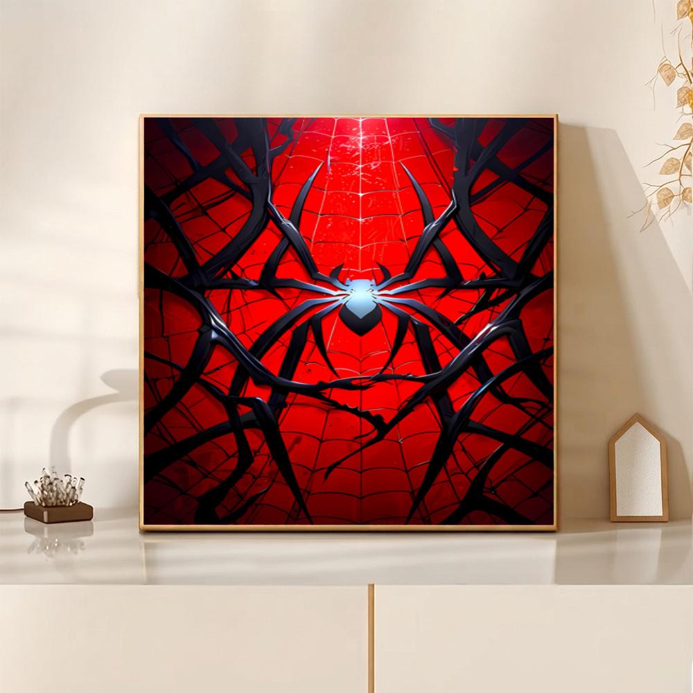 Creepy Spider 5D Diy Diamond Painting Round Diamond Diy Frameless Holiday Artwork Suitable For Home Office Wall Decoration