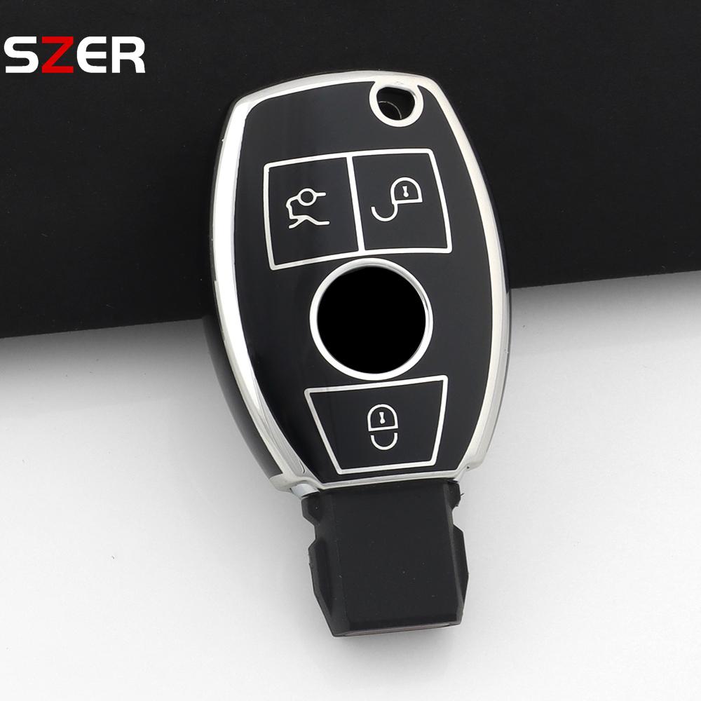 Tpu Car Key Case Shell Cover Fob For Mercedes Benz Cla Gla Glc Glk W176 W463 W251 A B C E S Class W204 W211 Accessories