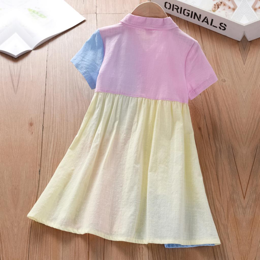 Girls Summer Casual Dress 2026 New Children's Fashionable Shirt Skirt Girls Korean Princess Dress