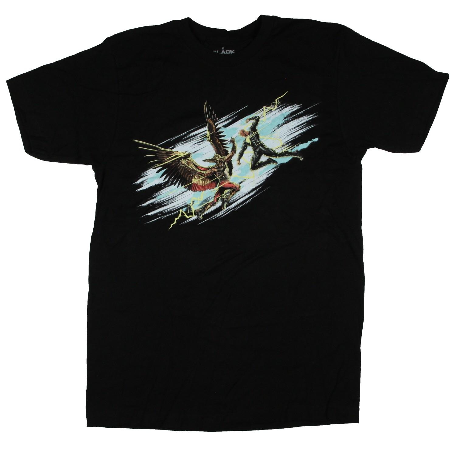 Black Adam Hawkman Vs Black Adam Men s Crewneck T-Shirt Short Sleeve (L) XL