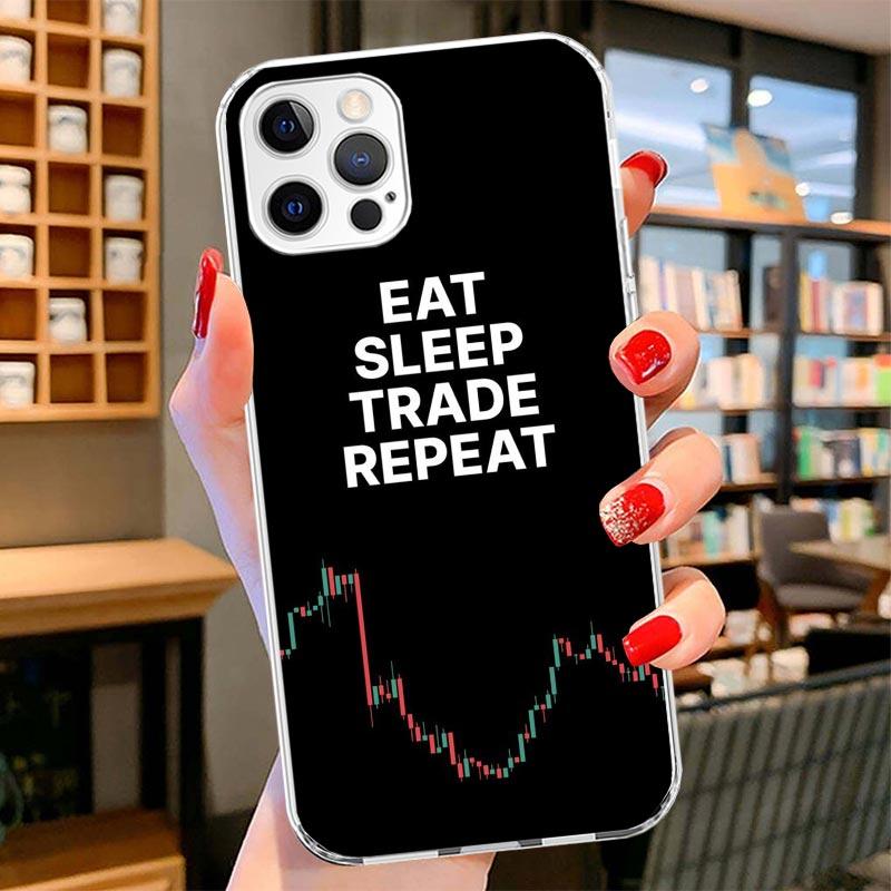 Trade Investment Forex Stock Market Cover Phone Case For iPhone 16 17 Air 15 14 Pro Max 16E Phone Case 13 Mini 12 11 7 SE 8 Prin