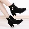 Fashion Plain Ankle Boots for Women Lace Splicing Suede Woman Short Shoes On Promotion Sale Goth Fashion 2025 Booties High Quality Offer
