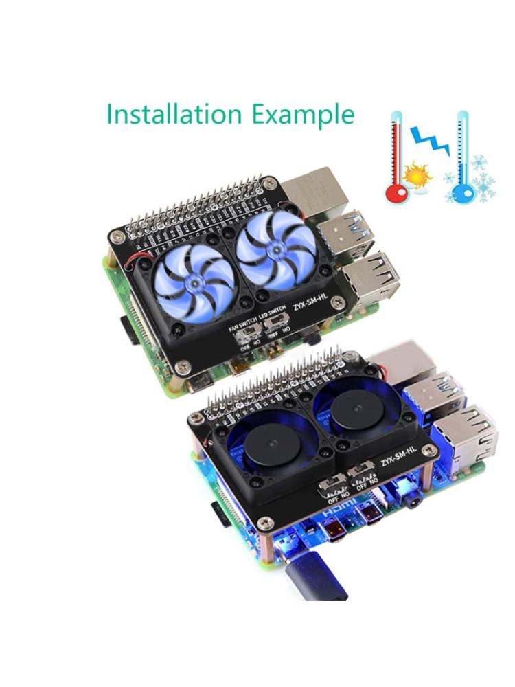 Raspberry Pi 4B Dual Fan Raspberry Pi 4B Heatsink Kit Raspberry Pi 4B GPIO