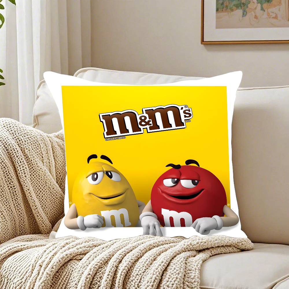 

M&M s Шоколадні Цукерки Мем Наволочка З Малюнком Наволочка для Вітальні Диванної Подушки та Декору Спальні 12x12Inch