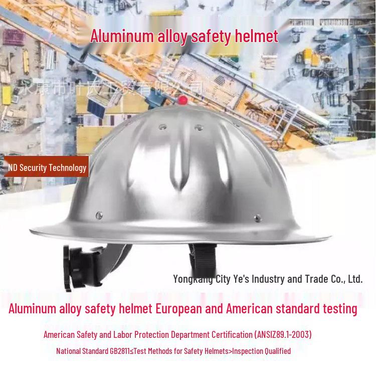 Export-Grade Aluminum Alloy Safety Helmet for Construction and Mining - Meets European and American Standards